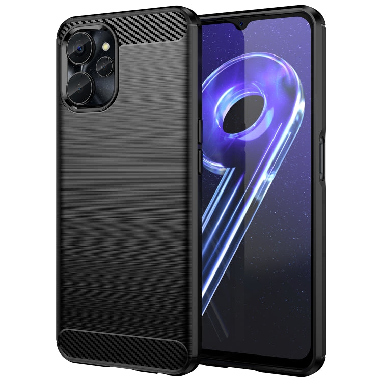 For Realme 10S 5G Brushed Texture Carbon Fiber TPU Phone Case
