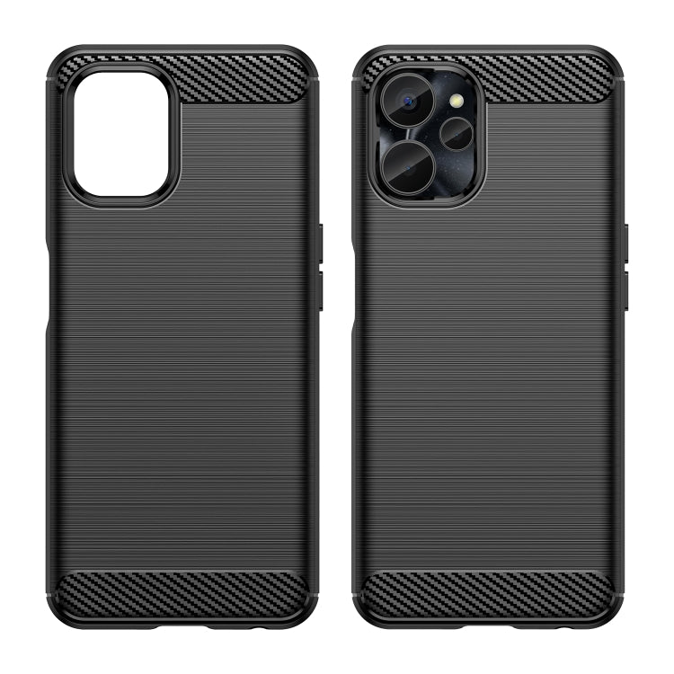 For Realme 10S 5G Brushed Texture Carbon Fiber TPU Phone Case