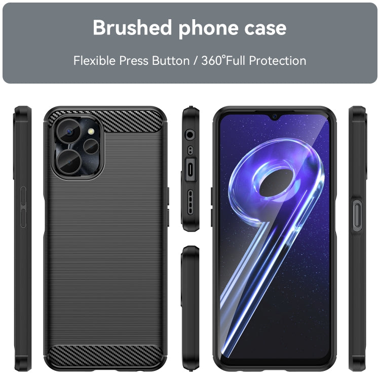 For Realme 10S 5G Brushed Texture Carbon Fiber TPU Phone Case