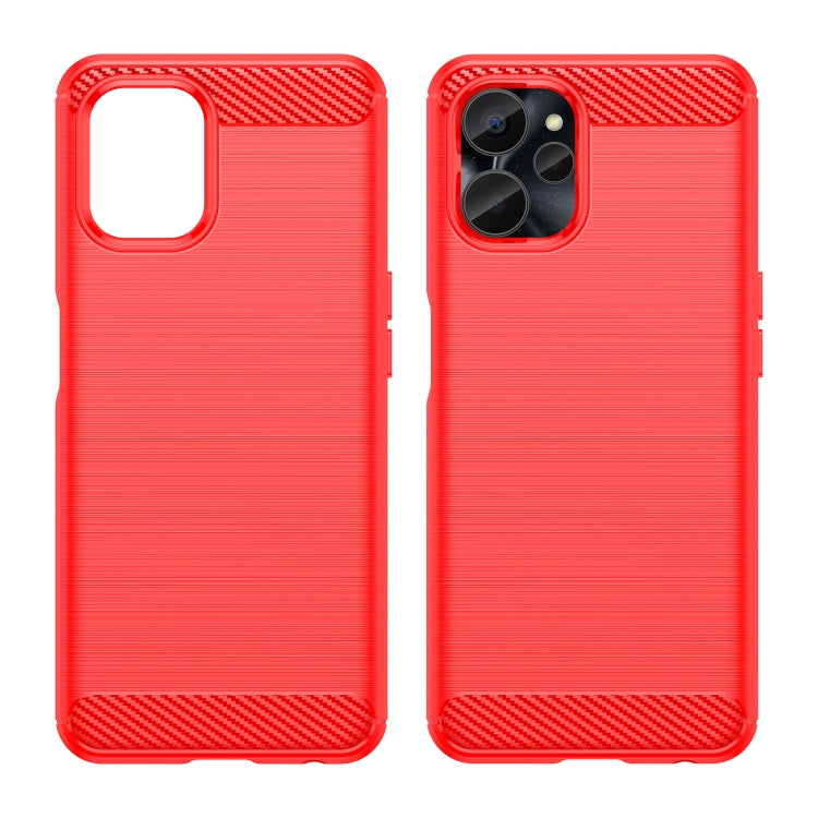 For Realme 10S 5G Brushed Texture Carbon Fiber TPU Phone Case
