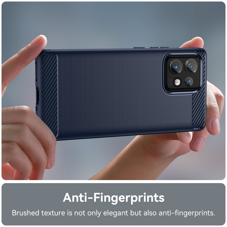 For Motorola Moto Edge+ 2023 Brushed Texture Carbon Fiber TPU Phone Case