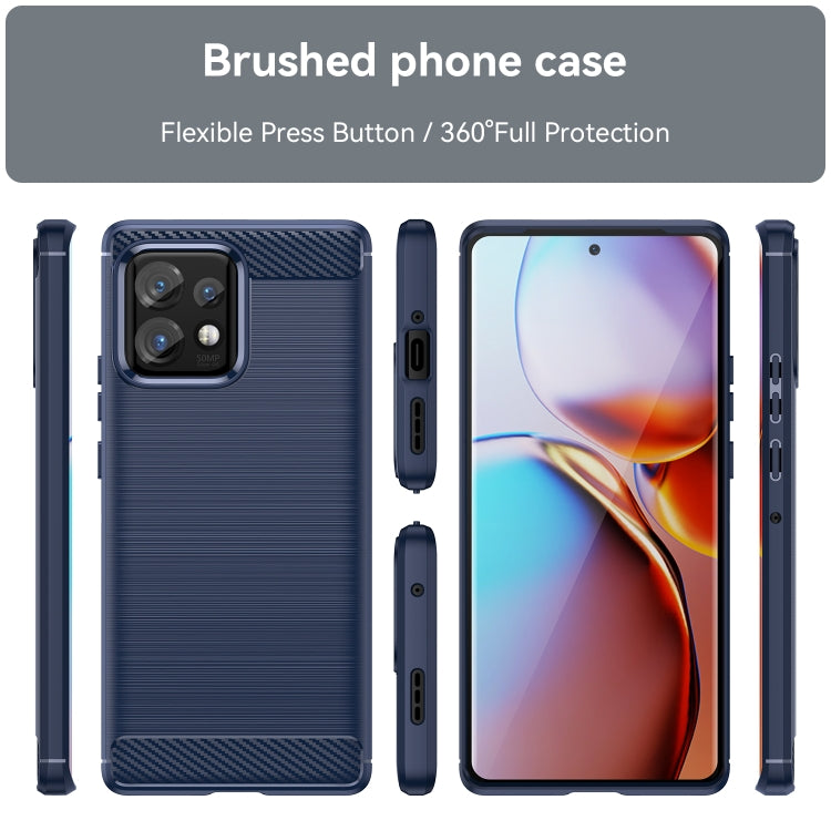 For Motorola Moto X40 Brushed Texture Carbon Fiber TPU Phone Case