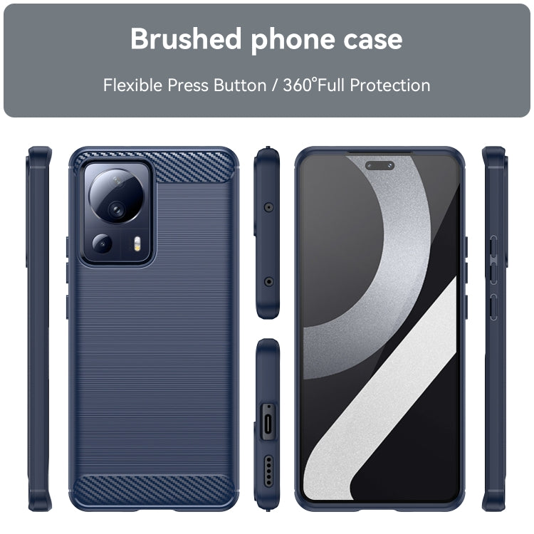 For Xiaomi 12 Lite NE Brushed Texture Carbon Fiber TPU Phone Case