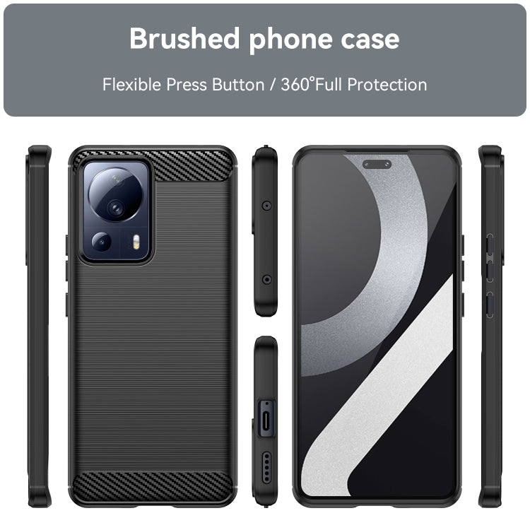 For Xiaomi 13 Lite Brushed Texture Carbon Fiber TPU Phone Case