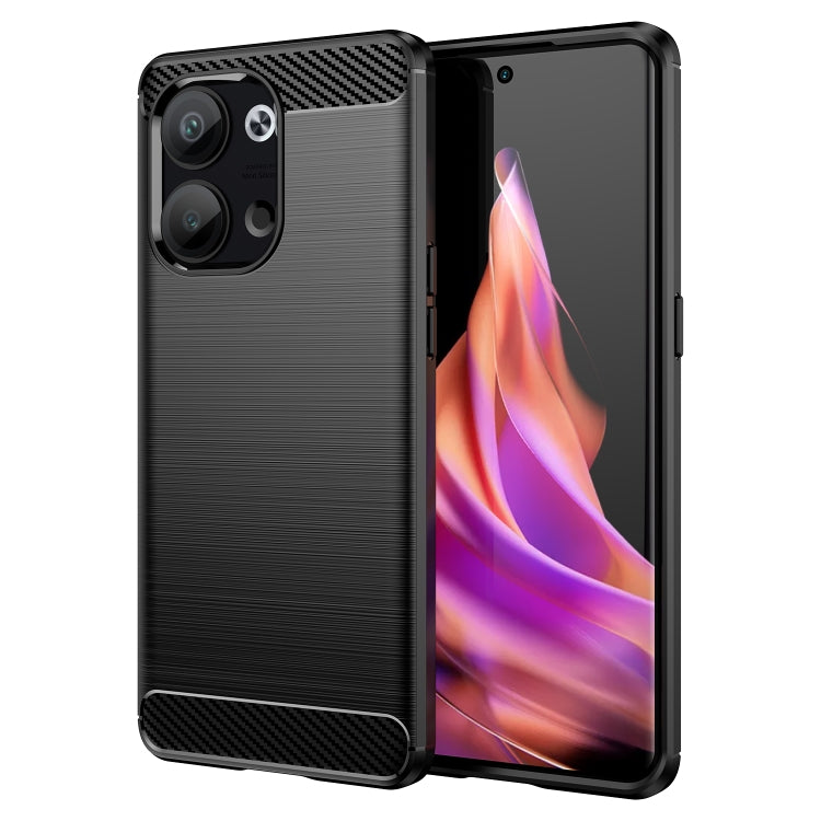 For OPPO Reno9 Pro 5G Brushed Texture Carbon Fiber TPU Phone Case