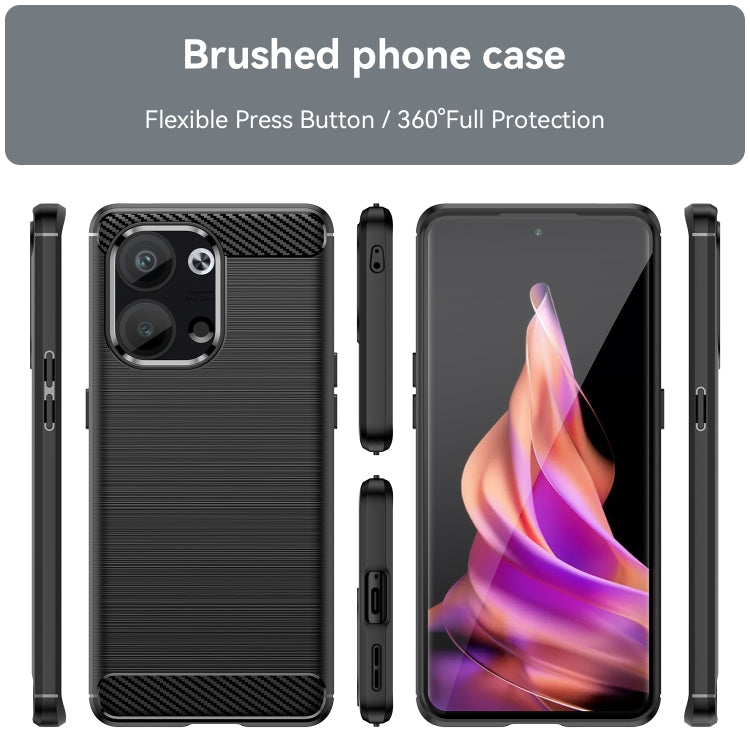 For OPPO Reno9 5G Brushed Texture Carbon Fiber TPU Phone Case