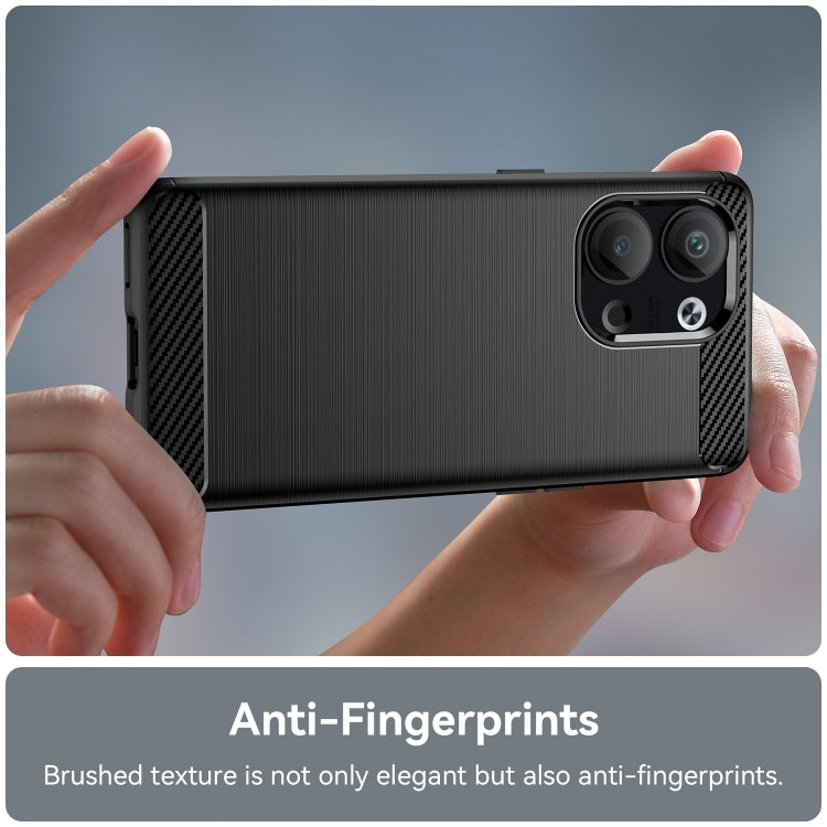 For OPPO Reno9 5G Brushed Texture Carbon Fiber TPU Phone Case