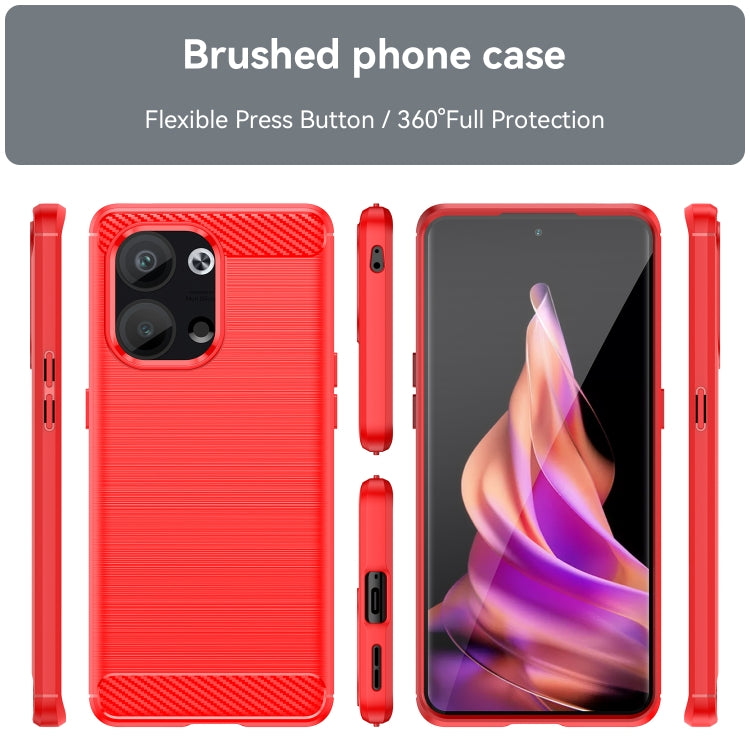 For OPPO Reno9 5G Brushed Texture Carbon Fiber TPU Phone Case