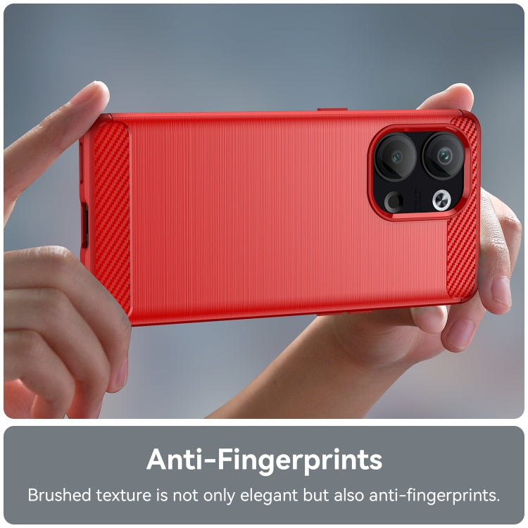 For OPPO Reno9 5G Brushed Texture Carbon Fiber TPU Phone Case