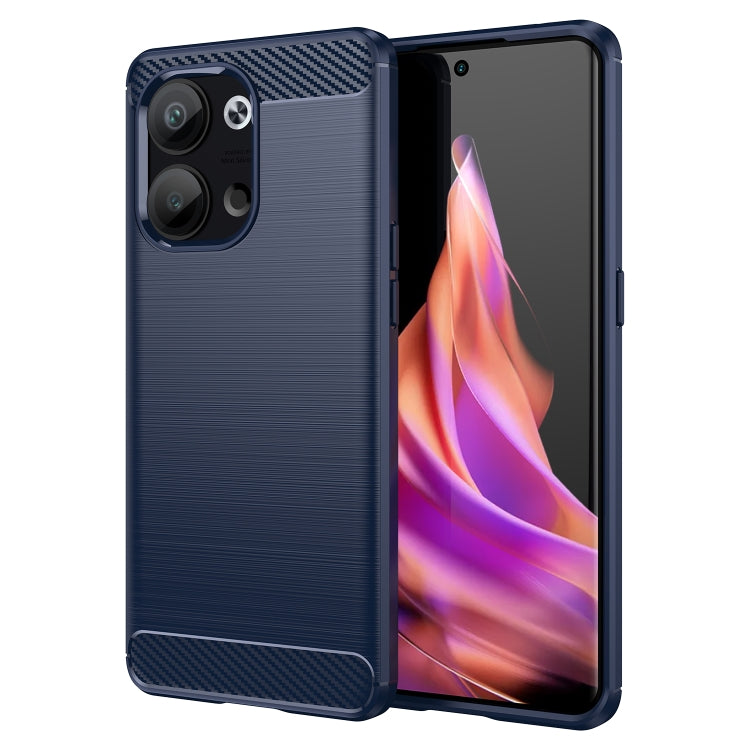 For OPPO Reno9 5G Brushed Texture Carbon Fiber TPU Phone Case
