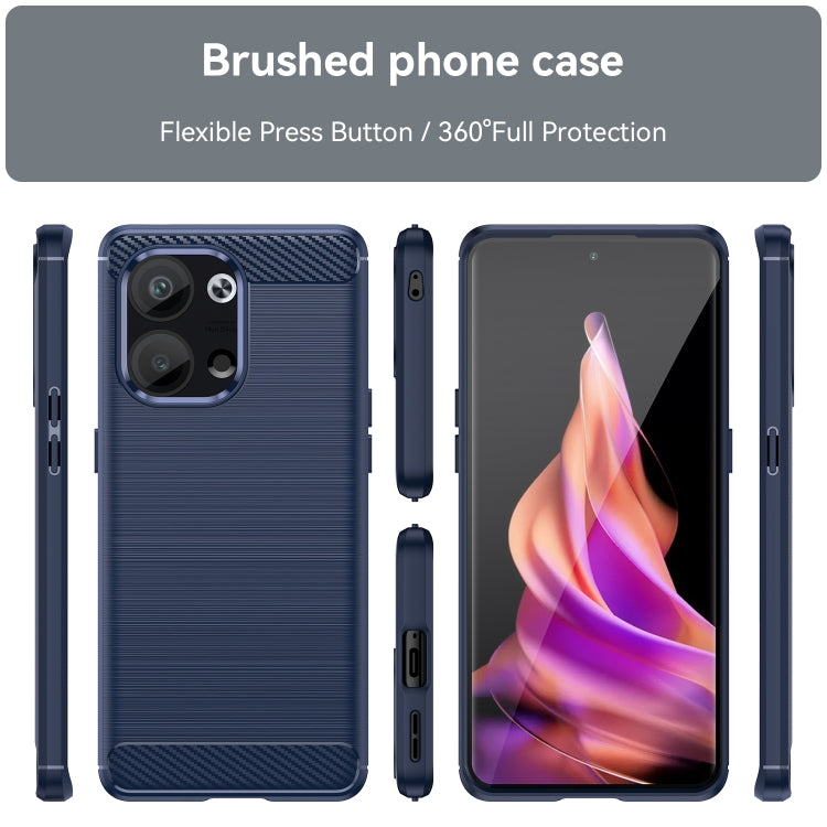 For OPPO Reno9 5G Brushed Texture Carbon Fiber TPU Phone Case
