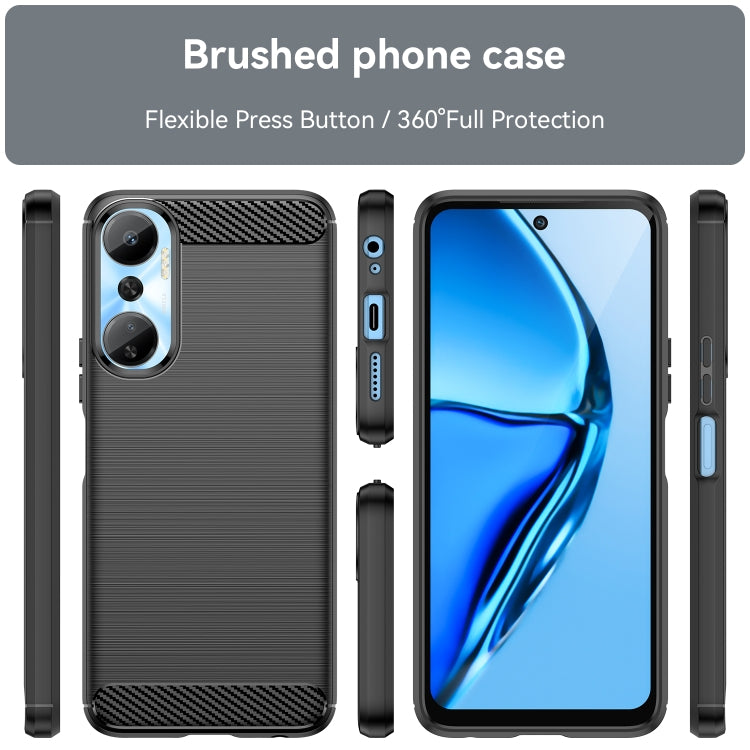For Infinix Hot 20 Brushed Texture Carbon Fiber TPU Phone Case