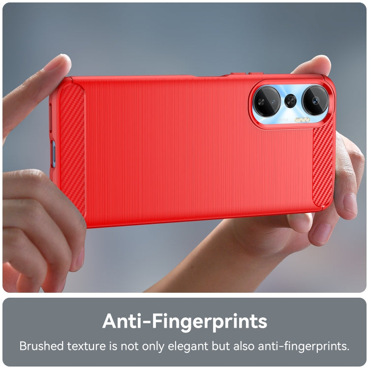 For Infinix Hot 20 Brushed Texture Carbon Fiber TPU Phone Case