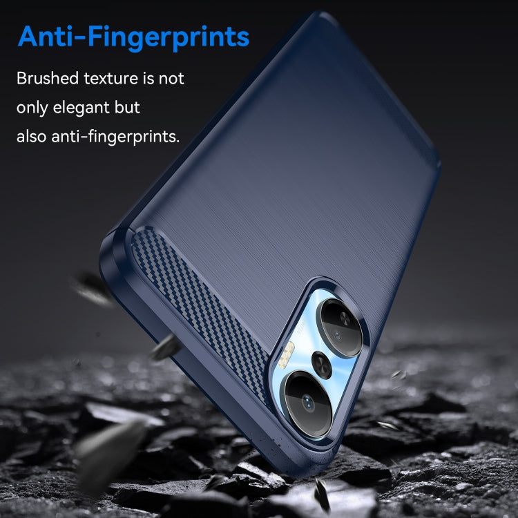 For Infinix Hot 20 Brushed Texture Carbon Fiber TPU Phone Case