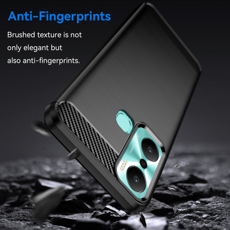 For Infinix Hot 20 Play Brushed Texture Carbon Fiber TPU Phone Case