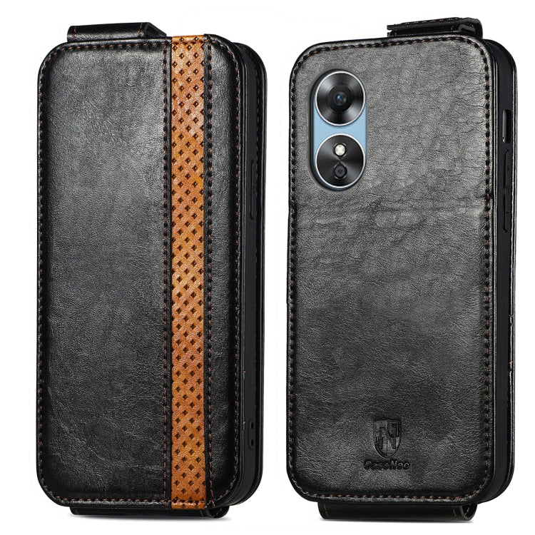 For OPPO A17 Splicing Wallet Card Holder Vertical Flip Leather Phone Case