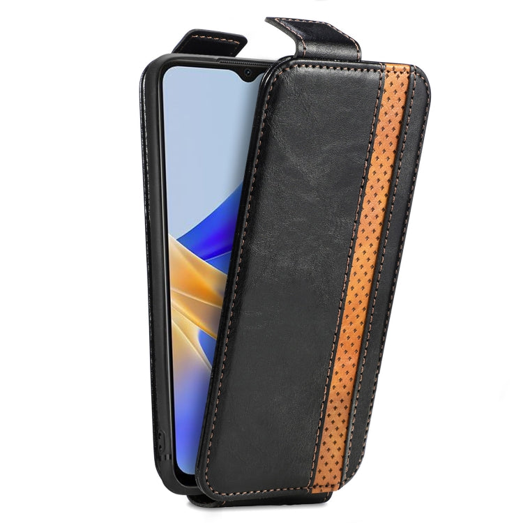 For OPPO A17 Splicing Wallet Card Holder Vertical Flip Leather Phone Case