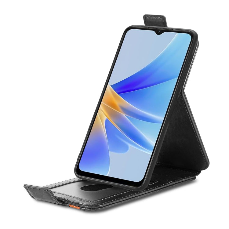 For OPPO A17 Splicing Wallet Card Holder Vertical Flip Leather Phone Case