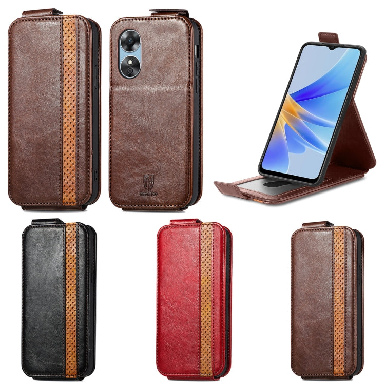 For OPPO A17 Splicing Wallet Card Holder Vertical Flip Leather Phone Case