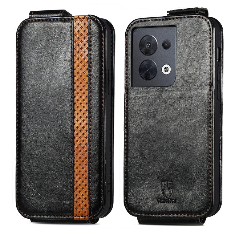 For OPPO Reno8 Splicing Wallet Card Holder Vertical Flip Leather Phone Case