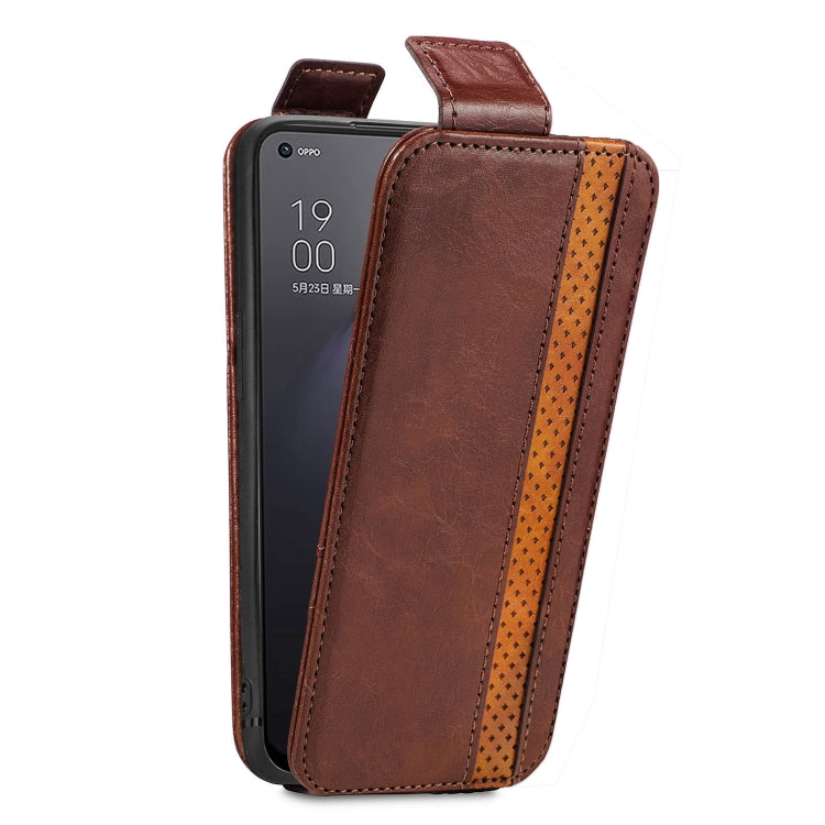 For OPPO Reno8 Splicing Wallet Card Holder Vertical Flip Leather Phone Case