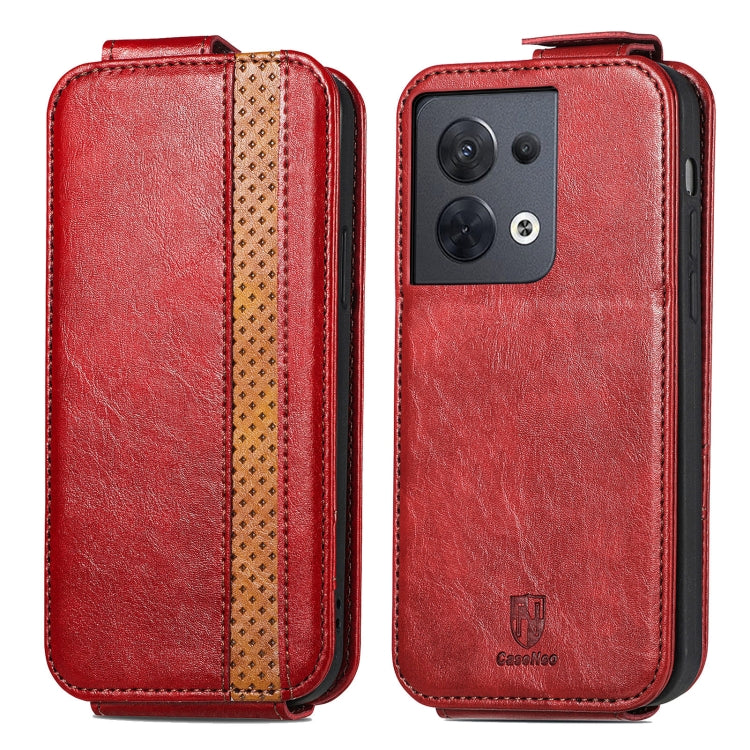 For OPPO Reno8 Splicing Wallet Card Holder Vertical Flip Leather Phone Case