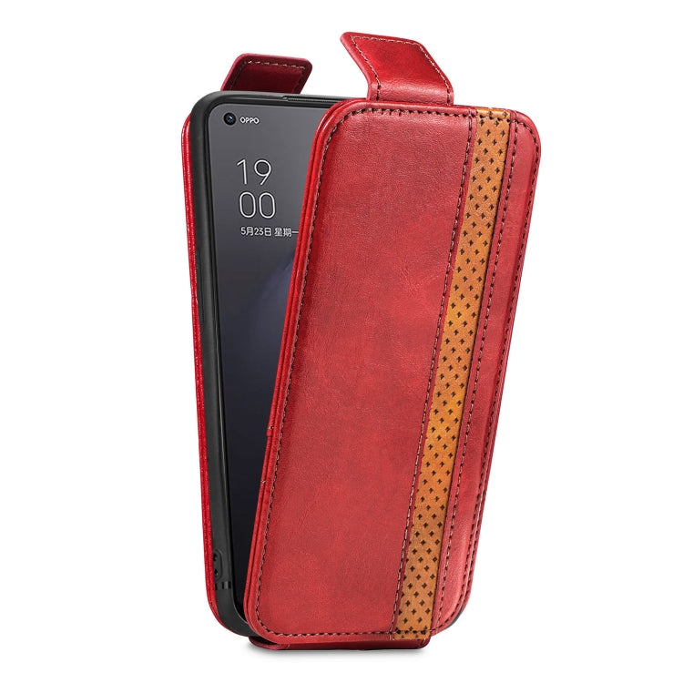 For OPPO Reno8 Splicing Wallet Card Holder Vertical Flip Leather Phone Case
