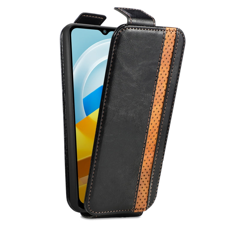 For Xiaomi Poco M5 Splicing Wallet Card Holder Vertical Flip Leather Phone Case