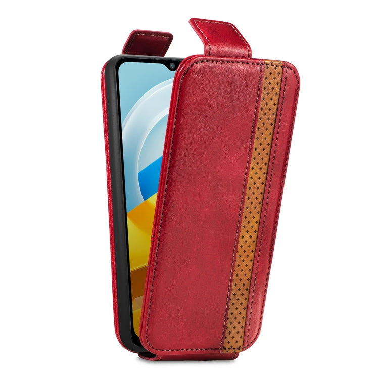 For Xiaomi Poco M5 Splicing Wallet Card Holder Vertical Flip Leather Phone Case