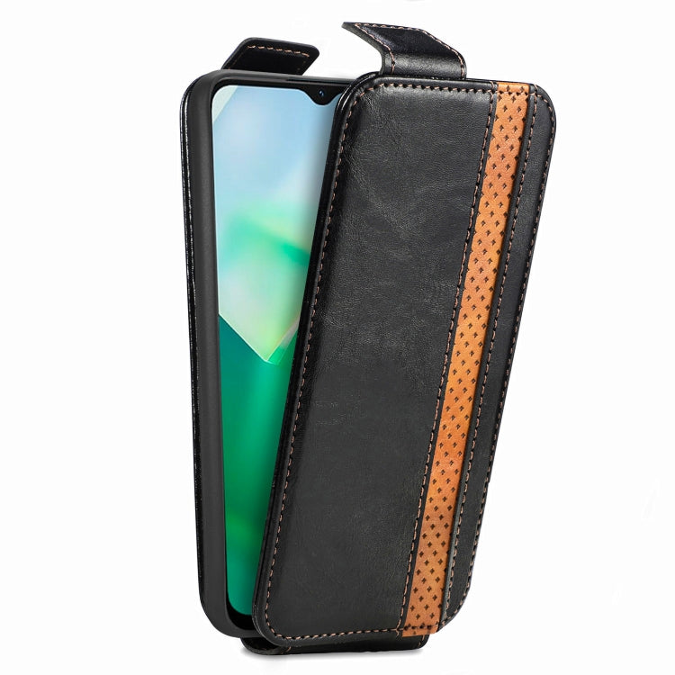 For vivo T2X Splicing Wallet Card Holder Vertical Flip Leather Phone Case