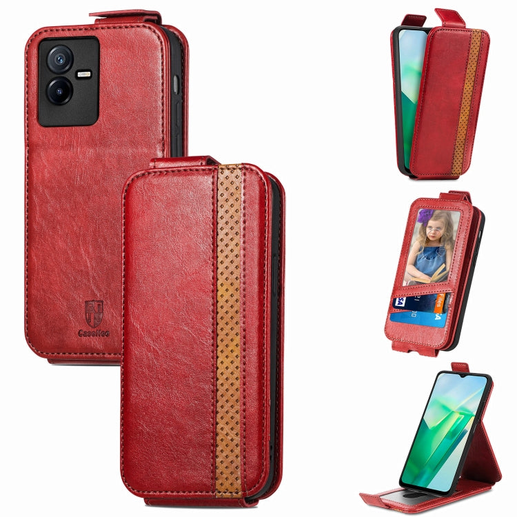 For vivo T2X Splicing Wallet Card Holder Vertical Flip Leather Phone Case