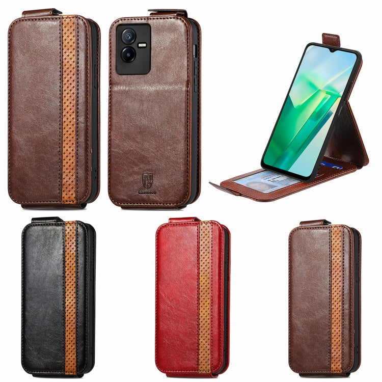 For vivo T2X Splicing Wallet Card Holder Vertical Flip Leather Phone Case