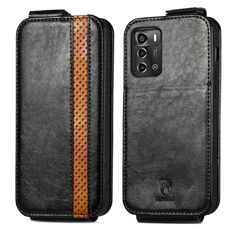 For ZTE Blade A72 Splicing Wallet Card Holder Vertical Flip Leather Phone Case