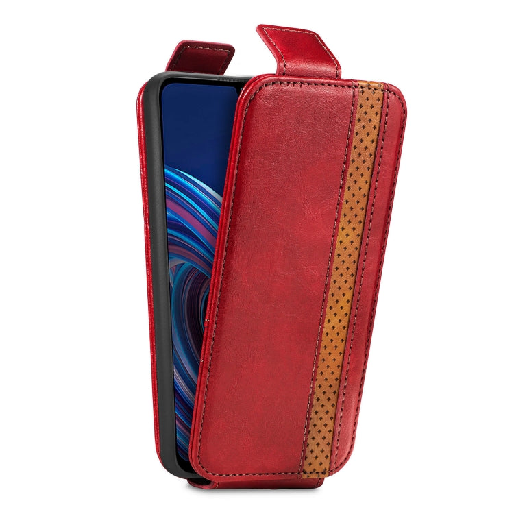 For ZTE Blade A72 Splicing Wallet Card Holder Vertical Flip Leather Phone Case