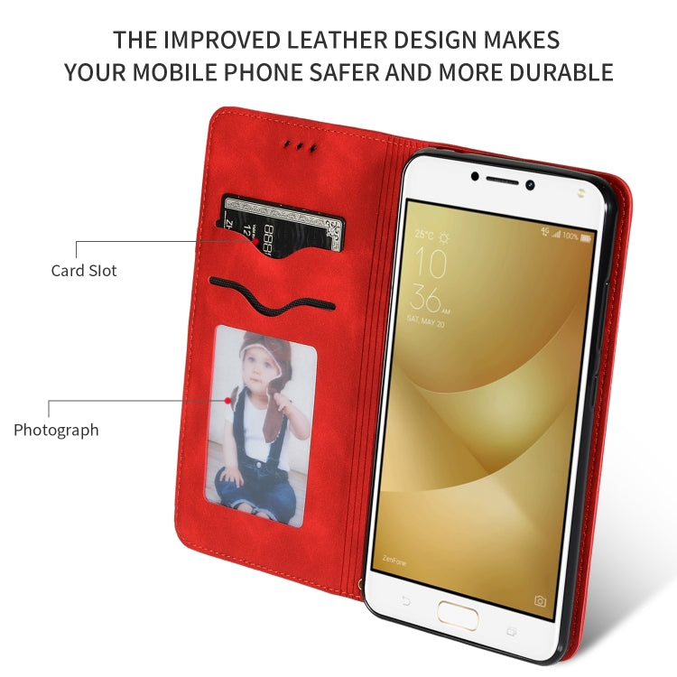 Retro Skin Feel Business Magnetic Horizontal Flip Leather Case for ASUS Zenfone 4 MAX ZC554KL