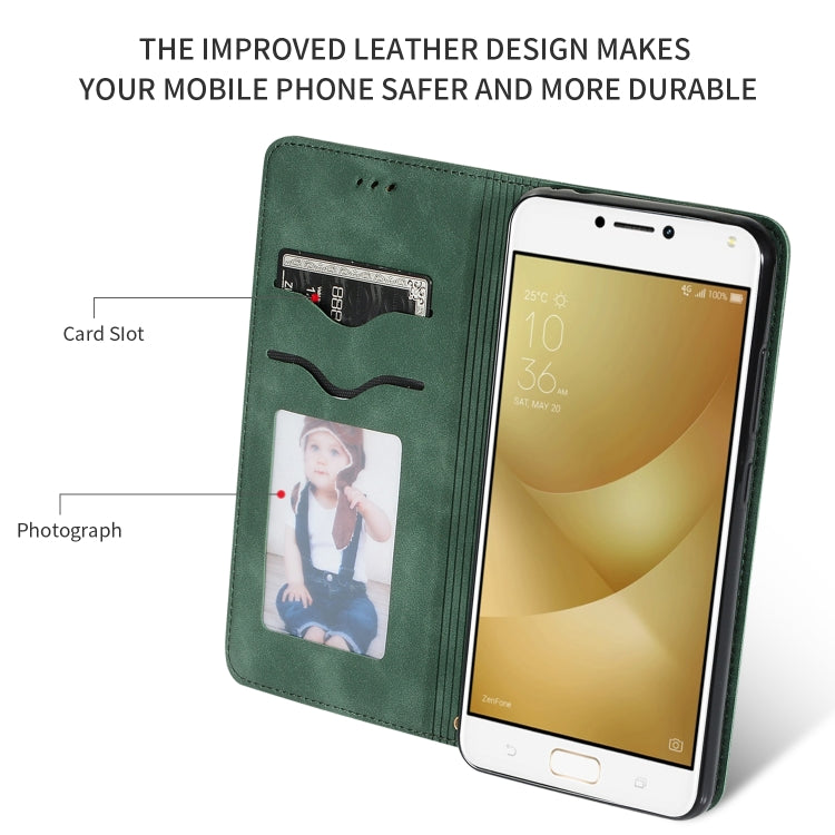 Retro Skin Feel Business Magnetic Horizontal Flip Leather Case for ASUS Zenfone 4 MAX ZC554KL