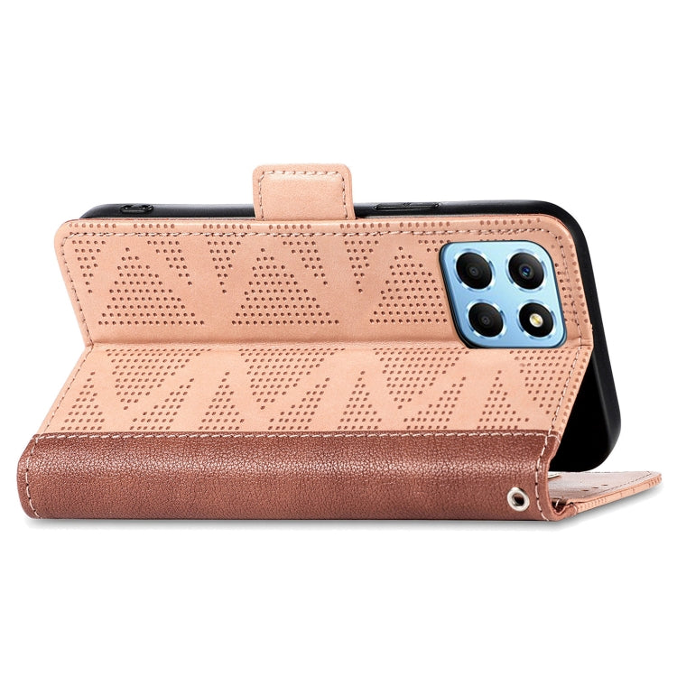 For Honor X8 5G Grid Leather Flip Phone Case