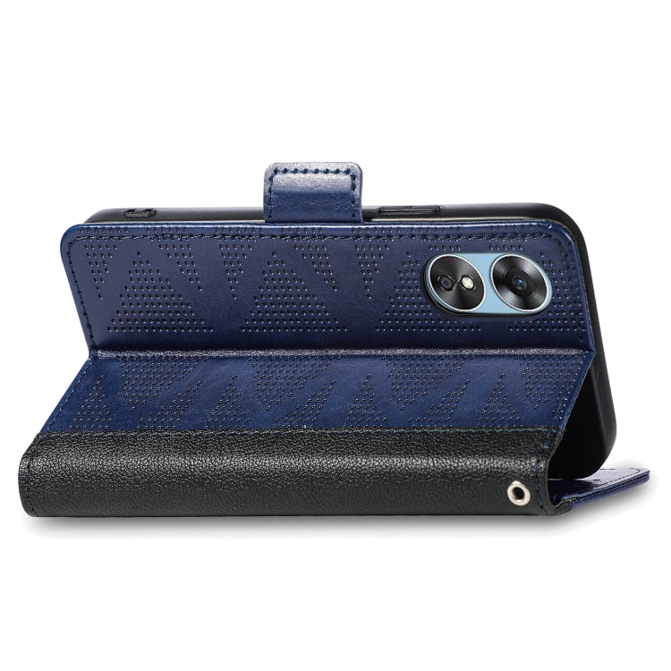 For OPPO  A17 Grid Leather Flip Phone Case