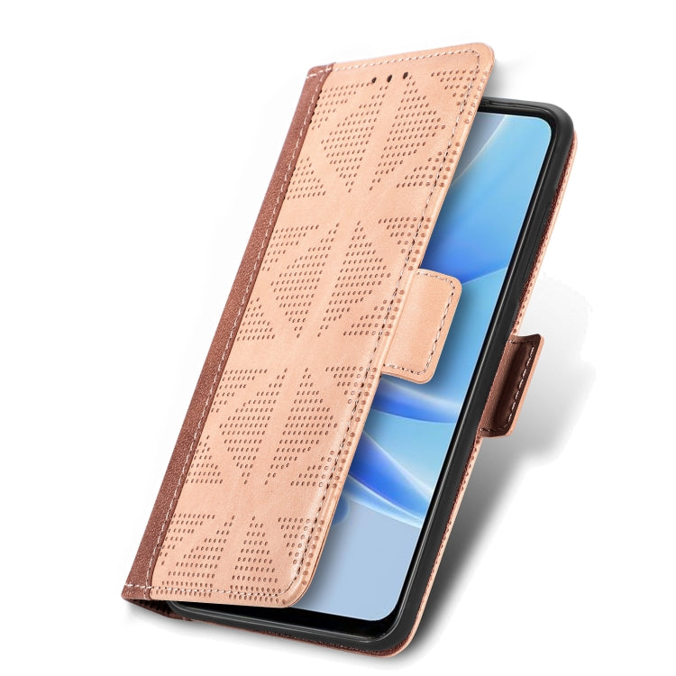For OPPO  A17 Grid Leather Flip Phone Case