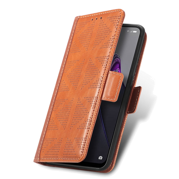 For OPPO Reno8 Grid Leather Flip Phone Case