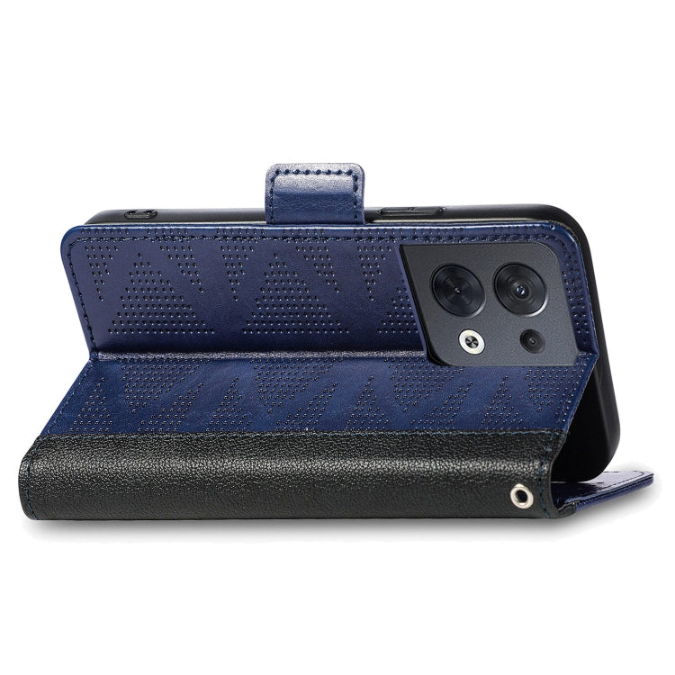For OPPO Reno8 Grid Leather Flip Phone Case