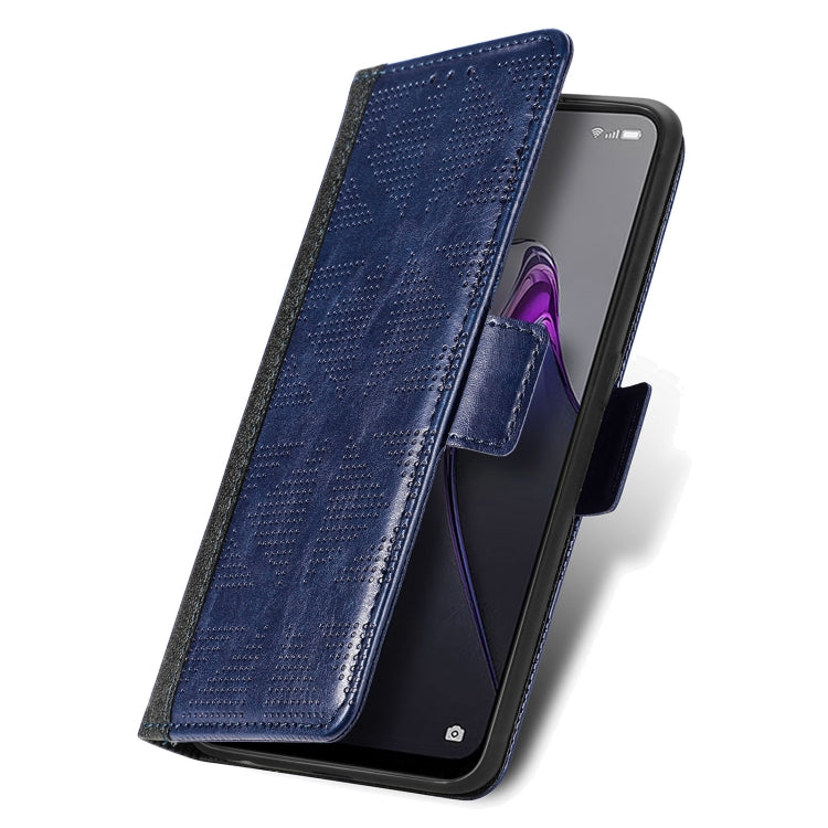 For OPPO Reno8 Grid Leather Flip Phone Case