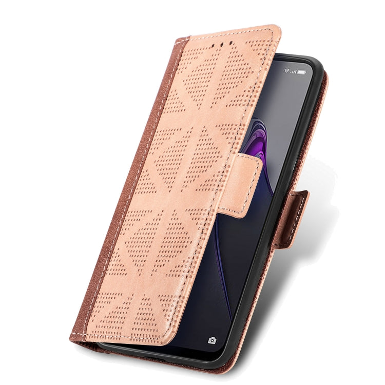 For OPPO Reno8 Grid Leather Flip Phone Case