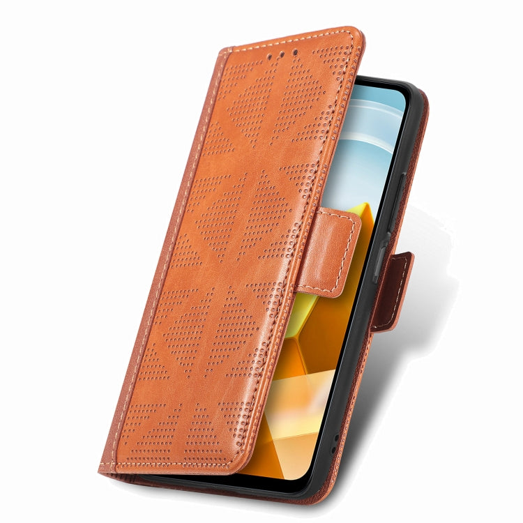For Xiaomi Poco M5 Grid Leather Flip Phone Case