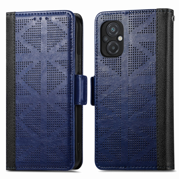 For Xiaomi Poco M5 Grid Leather Flip Phone Case