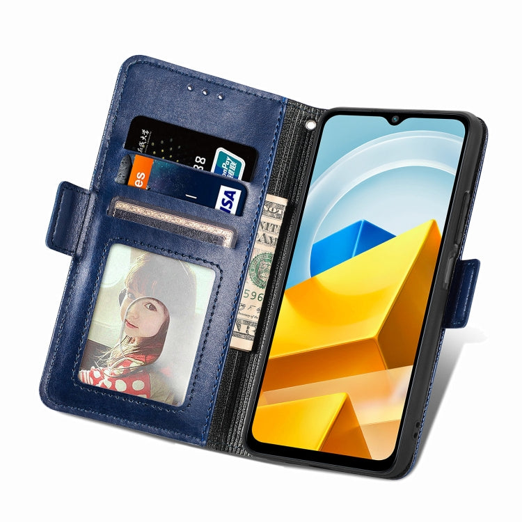 For Xiaomi Poco M5 Grid Leather Flip Phone Case