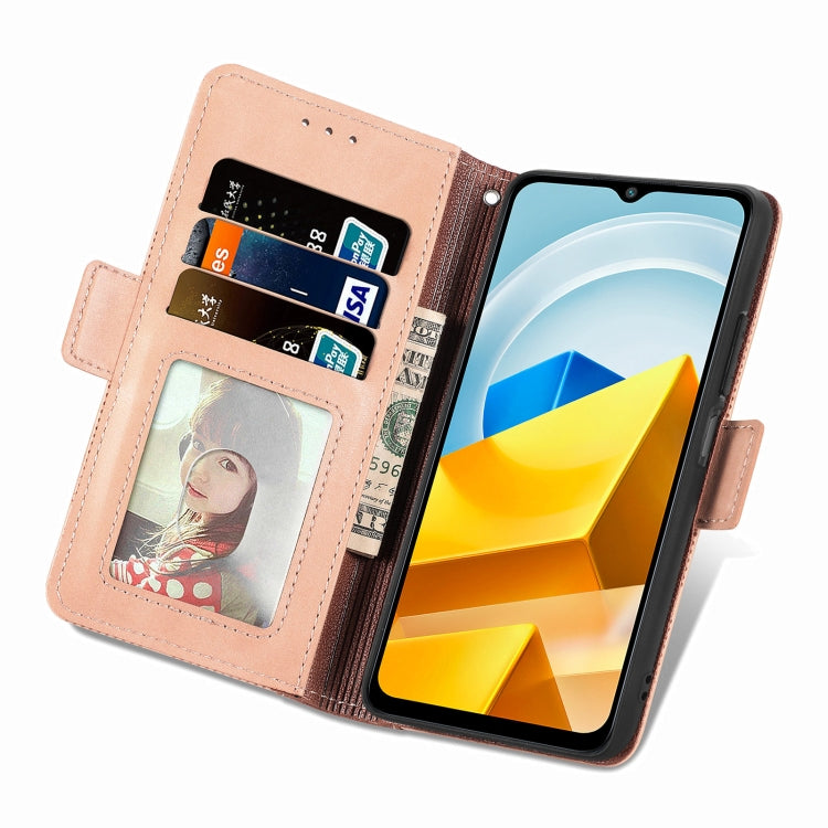 For Xiaomi Poco M5 Grid Leather Flip Phone Case