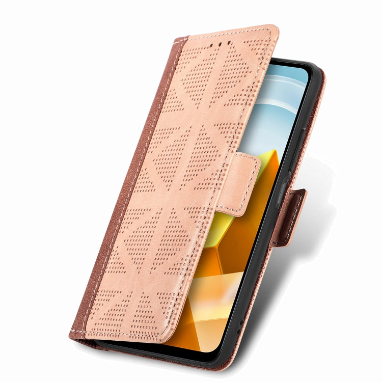 For Xiaomi Poco M5 Grid Leather Flip Phone Case