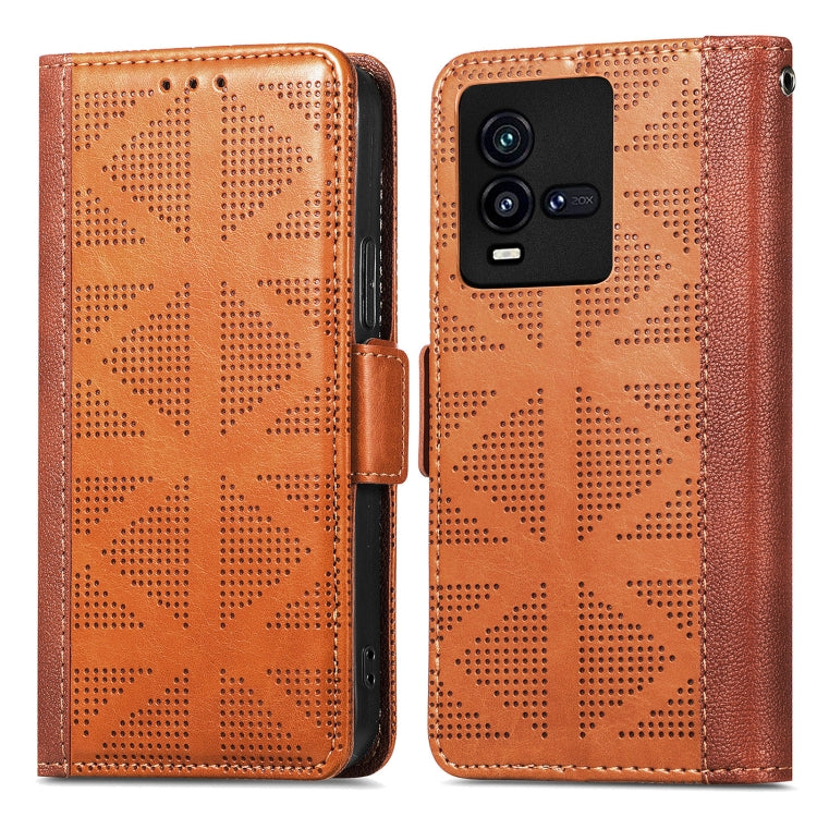 For vivo iQOO 10 Grid Leather Flip Phone Case