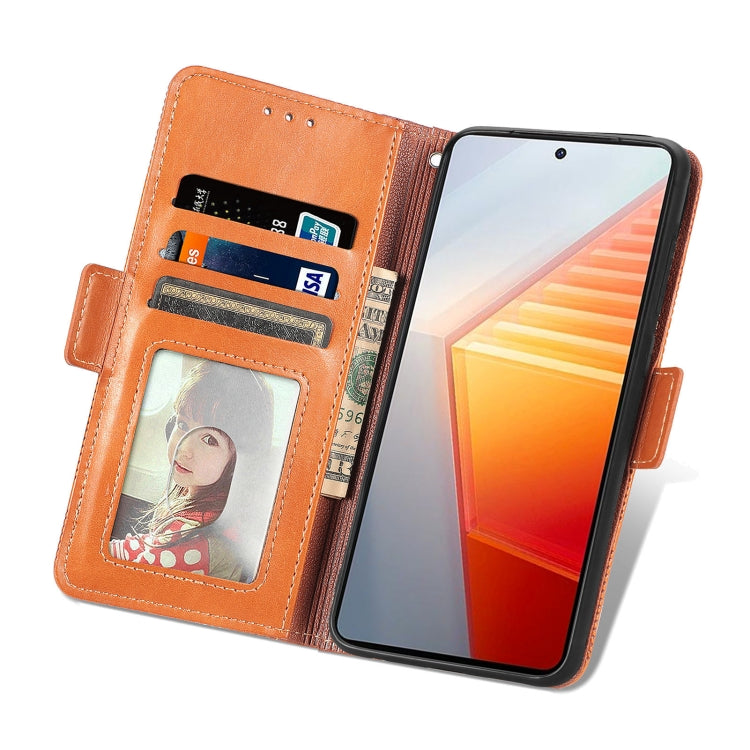 For vivo iQOO 10 Grid Leather Flip Phone Case